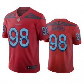 Maillot Homme Tennessee Titans Jeffery Simmons 98 City Edition Rouge Vapor Limited